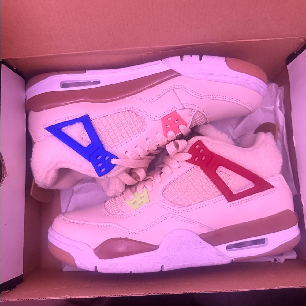 SOLD Jordan Kids Sneakers in Cream, Red, Blue, and Pink